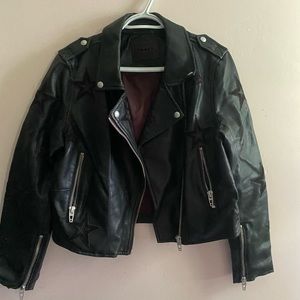 BLANK NYC leather STAR STUDDED jacket